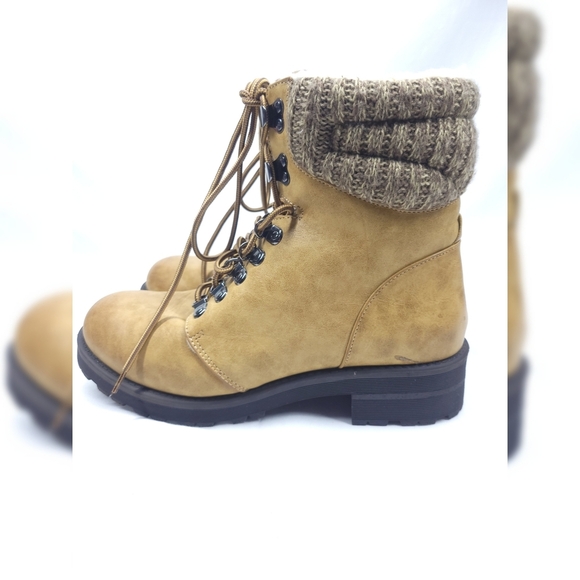 MIA MAYLINN Winter Leather Boots  KHAKI BROWN 10 - Picture 3 of 7